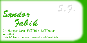 sandor fabik business card